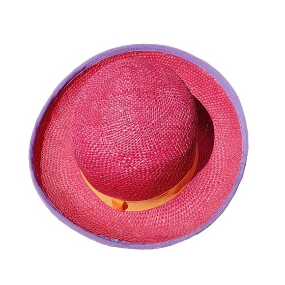Statement Derby Hat • Bold Colorblock Straw • Resort / Race Day Ready